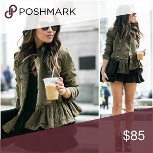 Army green military jacket from FREE PEOPLE